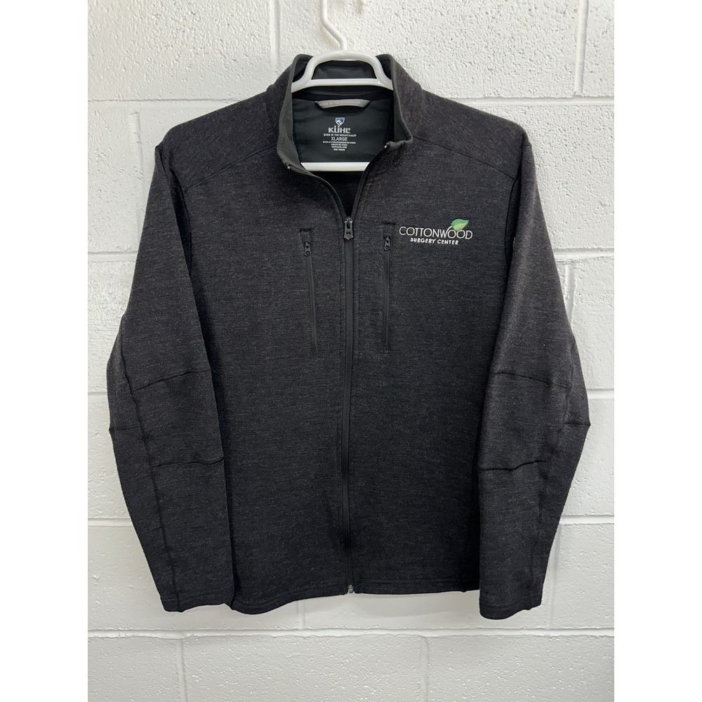 KUHL Men's Skyr‎ Virgin Wool Blend Full Zip Black Long Sleeve Pockets Sz XL